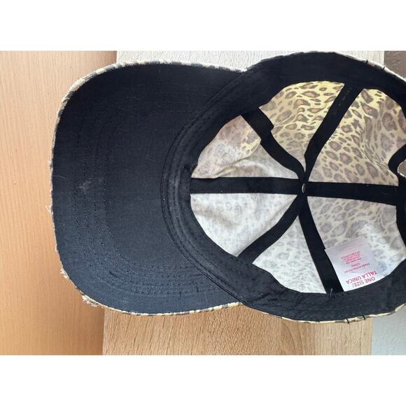 Leopard Print Ballcap with Floral Appliqué - Picture 6 of 8
